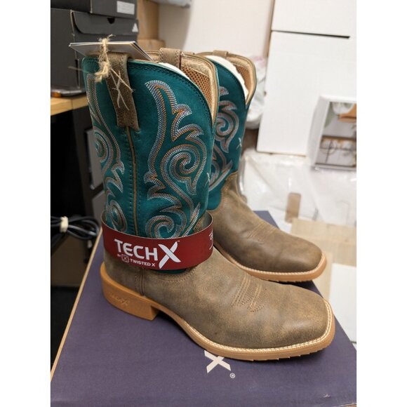 Twisted X Women' 11" Tech X Western Boots- Broad Square Toe- Ginger 9.5 - Picture 1 of 6
